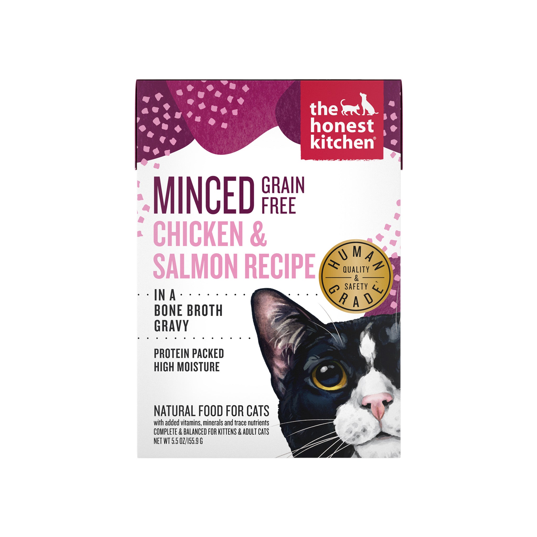 The Honest Kitchen Grain Free Minced Chicken & Salmon in Bone Broth Gravy Wet Cat Food