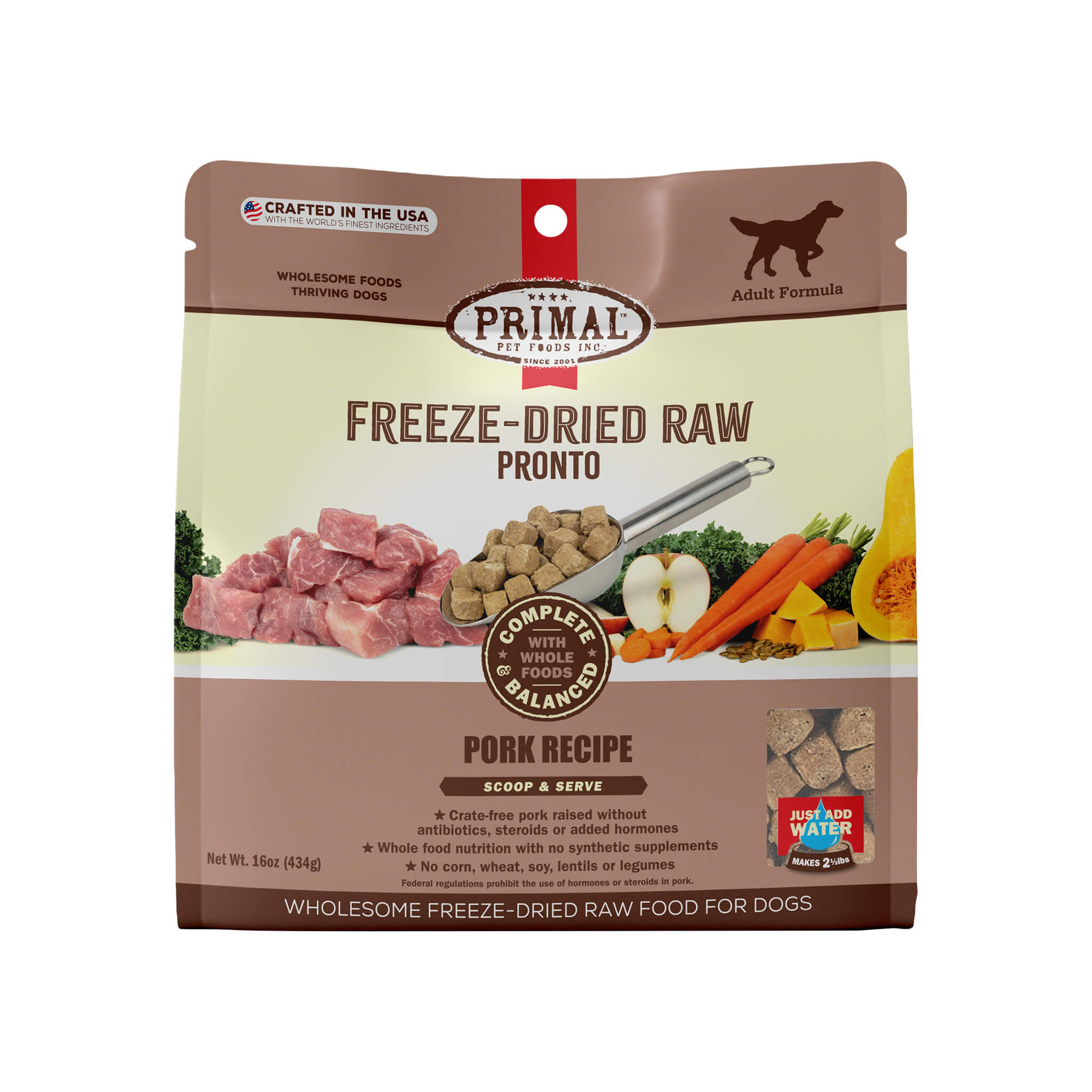 Primal Raw Pronto Pork Recipe Dog Freeze-Dried Food
