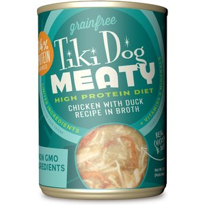Tiki Dog Meaty Whole Foods Grain-Free Chicken & Duck Chunks in Gravy Canned Dog Food