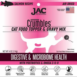 JAC Pet Nutrition Air-Dried Salmon Superfood Crumbles Grain-Free Cat Food Topper