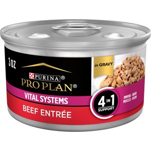Purina Pro Plan Vital Systems Beef Entree in Wet Cat Food Gravy