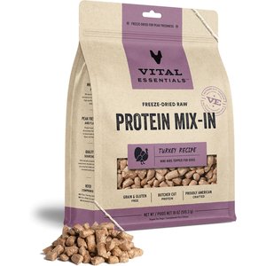 Vital Essentials Protein Mix-In Turkey Recipe Mini Nibs Grain-Free Freeze-Dried Raw Dog Food Topper