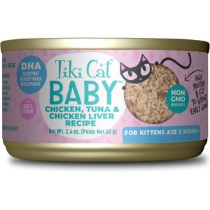 Tiki Cat Baby Chicken, Tuna, & Chicken Liver Shreds Grain-Free Wet Cat Food