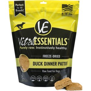 Vital Essentials Duck Dinner Patties Grain-Free Freeze-Dried Dog Food