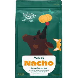 Made by Nacho Grass Fed Beef, Rabbit & Pumpkin Recipe With Freeze-Dried Chicken Liver Dry Cat Food