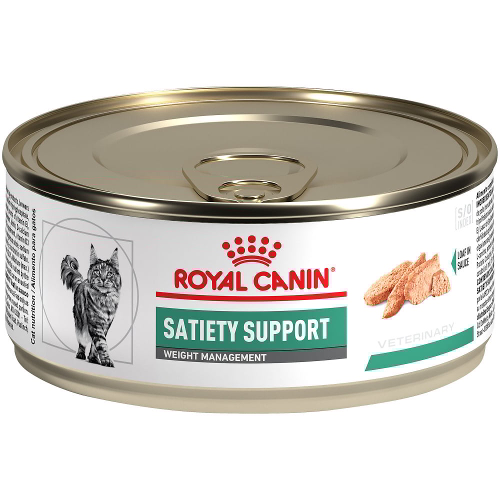 Royal Canin Veterinary Diet Feline Satiety Support Loaf in Sauce Canned Cat Food - 5.8 oz, case of 24