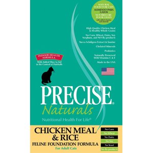 Precise Naturals Chicken Meal & Rice Foundation Formula Dry Cat Food